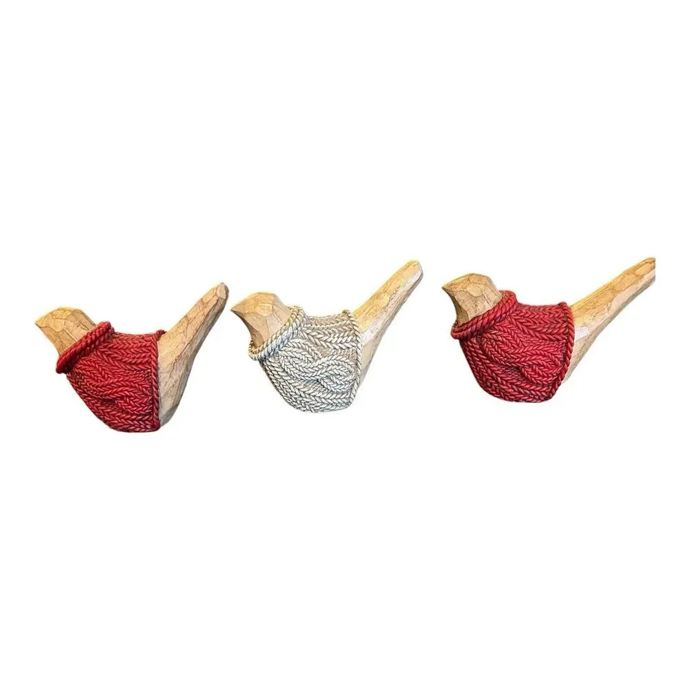 CHRISTMAS -WINTER BIRDS LOT OF 3‎ RESIN FIGURINES